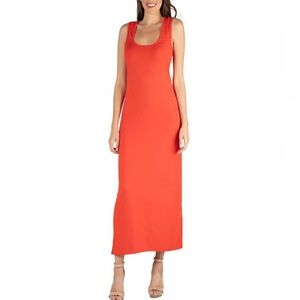 24seven Comfort Apparel Women's Scoop Neck Maxi Dress with Racerback